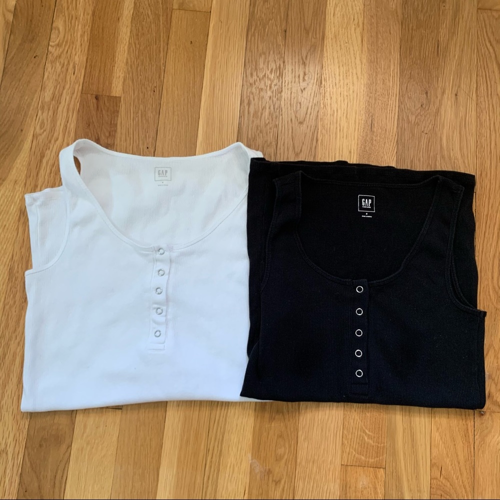 Gap Maternity Ribbed Henley Tank Tops